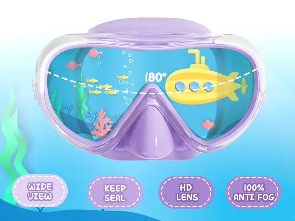 Kids Diving Mask – Anti-dimma simmask med nässkydd för säkert lärande- EX-1700-PC
